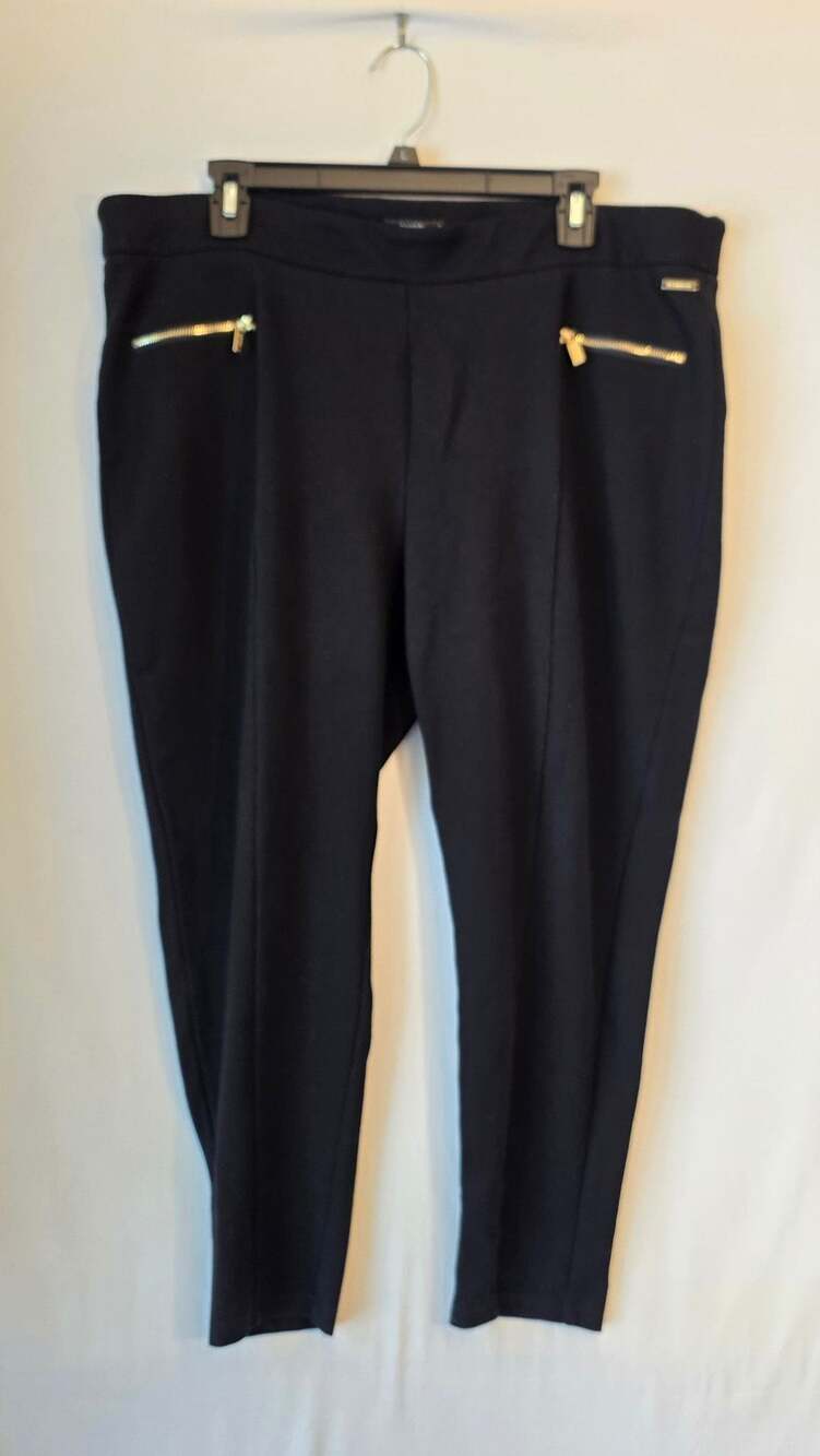 Tahari Black Zip Leggings Size 2X/TG